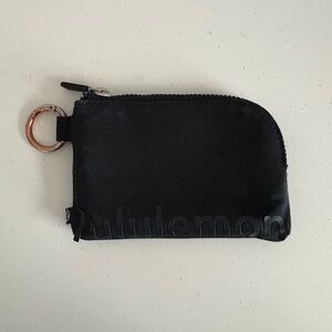 lululemon athletica Black Zip Pull Pouch with Silver Hardware